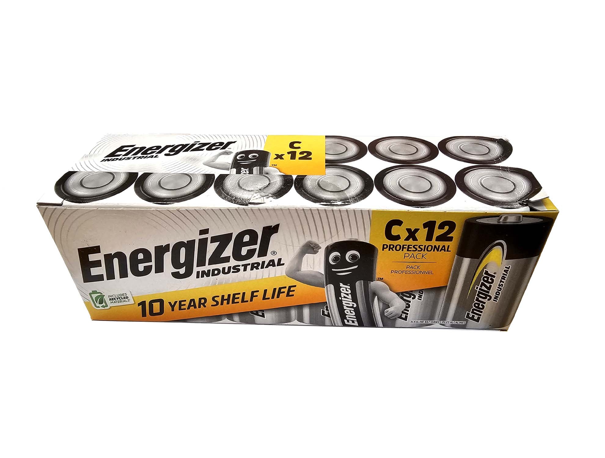 Energizer C size (EN93, LR14) Industrial Alkaline 1.5V batteries - 12 Pack /bulk
