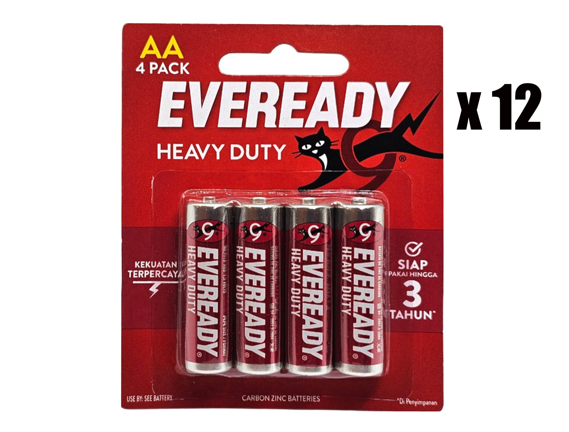 Eveready AA Heavy Duty Batteries - 48 Pack (1015BP4 x 12)