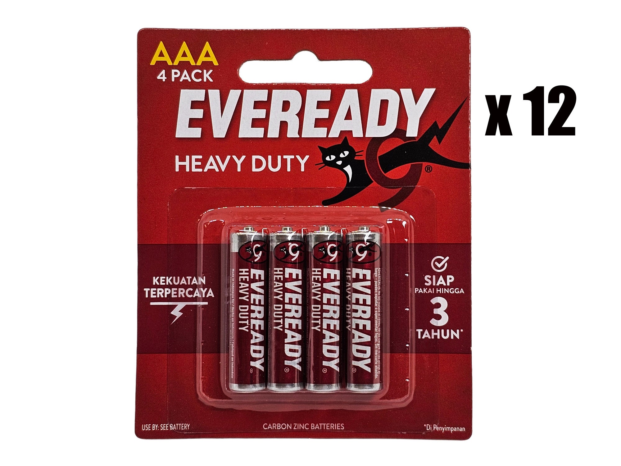 Eveready AAA Heavy Duty Batteries - 48 Pack (1012BP4 x 12)