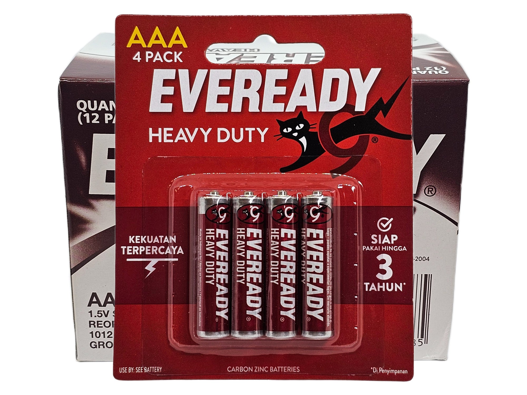 Eveready AAA Heavy Duty Batteries - 48 Pack (1012BP4 x 12)