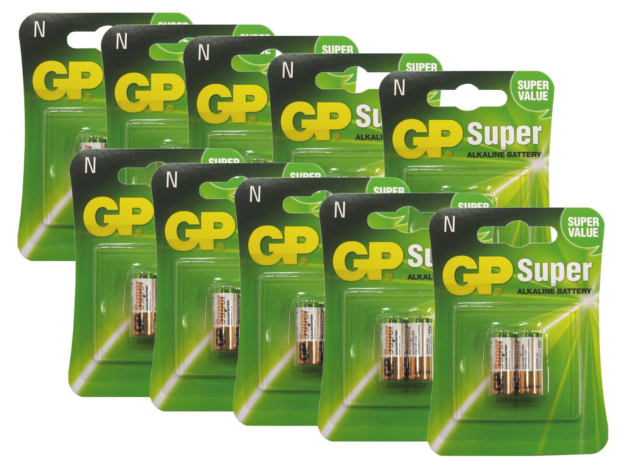 GP 910A (LR1, N Size) 1.5V alkaline batteries - 20 Pack (B2 x 10)