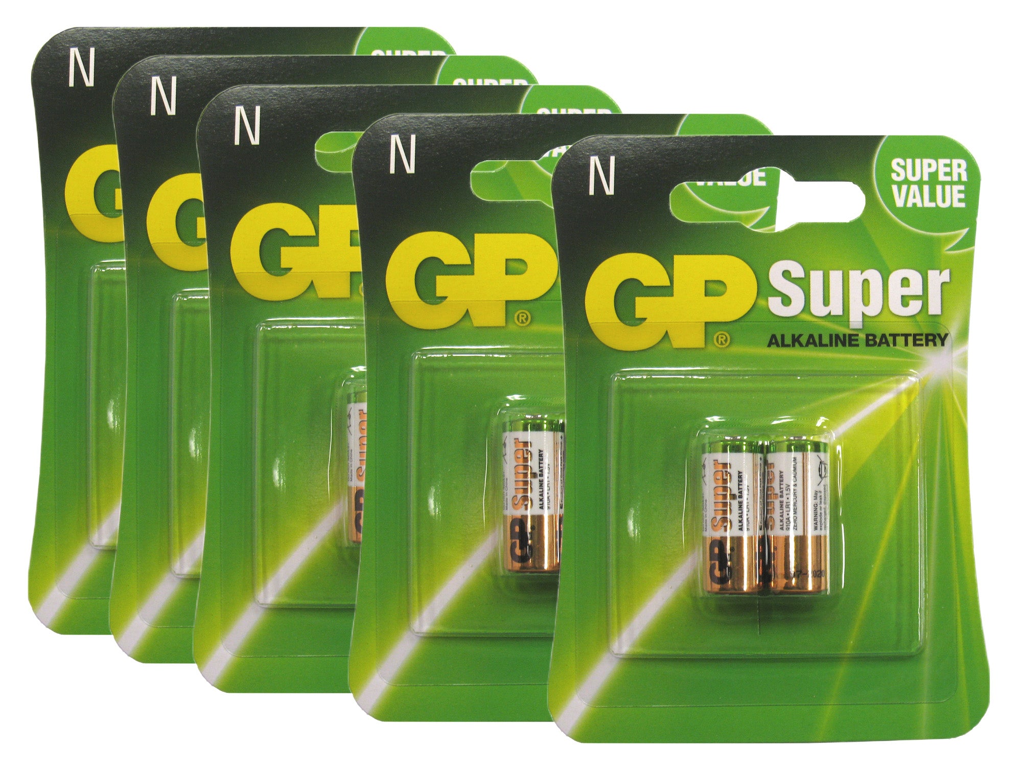GP 910A (LR1, N Size) 1.5V alkaline batteries - 10 Pack (B2 x 5)