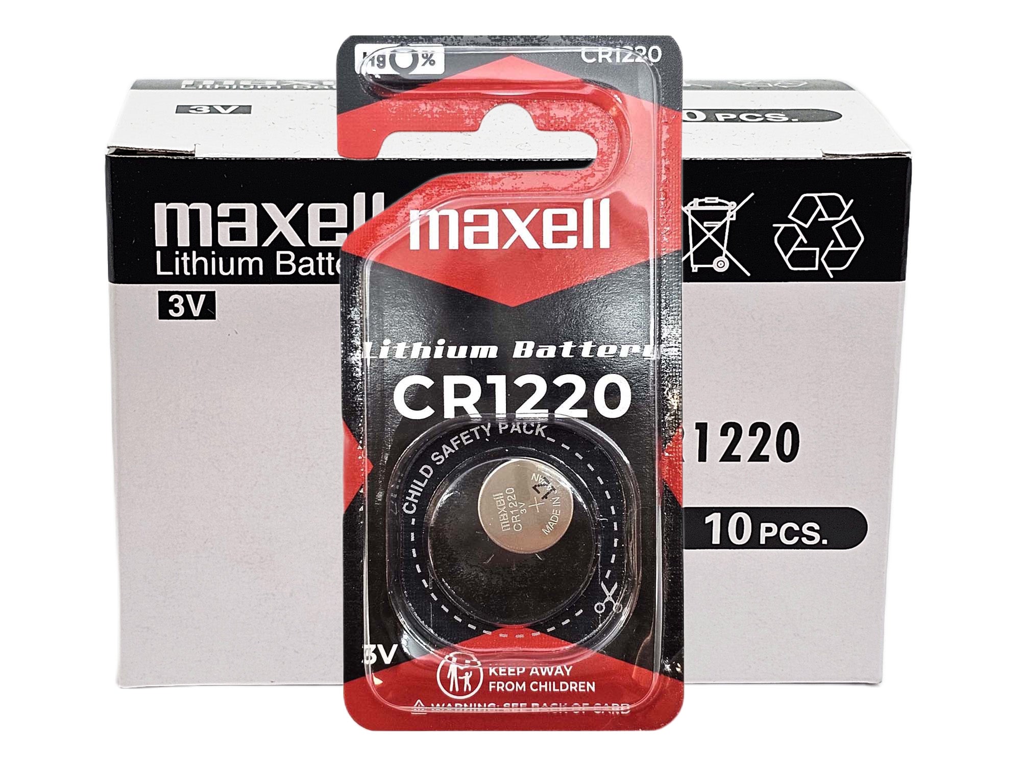 Maxell CR1220 3V Lithium Coin Batteries - 10 Pack (B1 x 10)