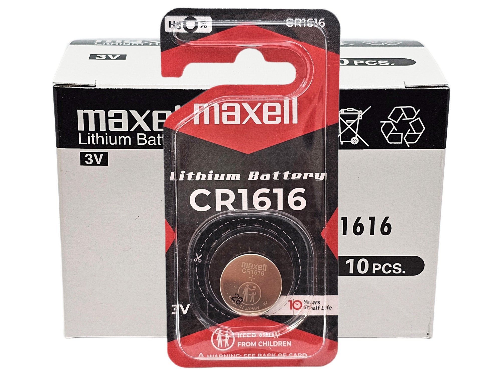 Maxell CR1616 3V Lithium Coin Batteries - 10 Pack (B1 x 10)