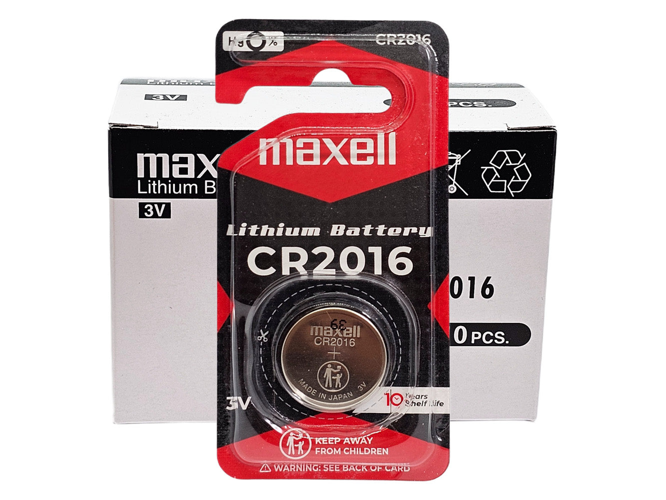 Maxell CR2016 3V Lithium Coin Battery - 10 Pack (B1 x 10)