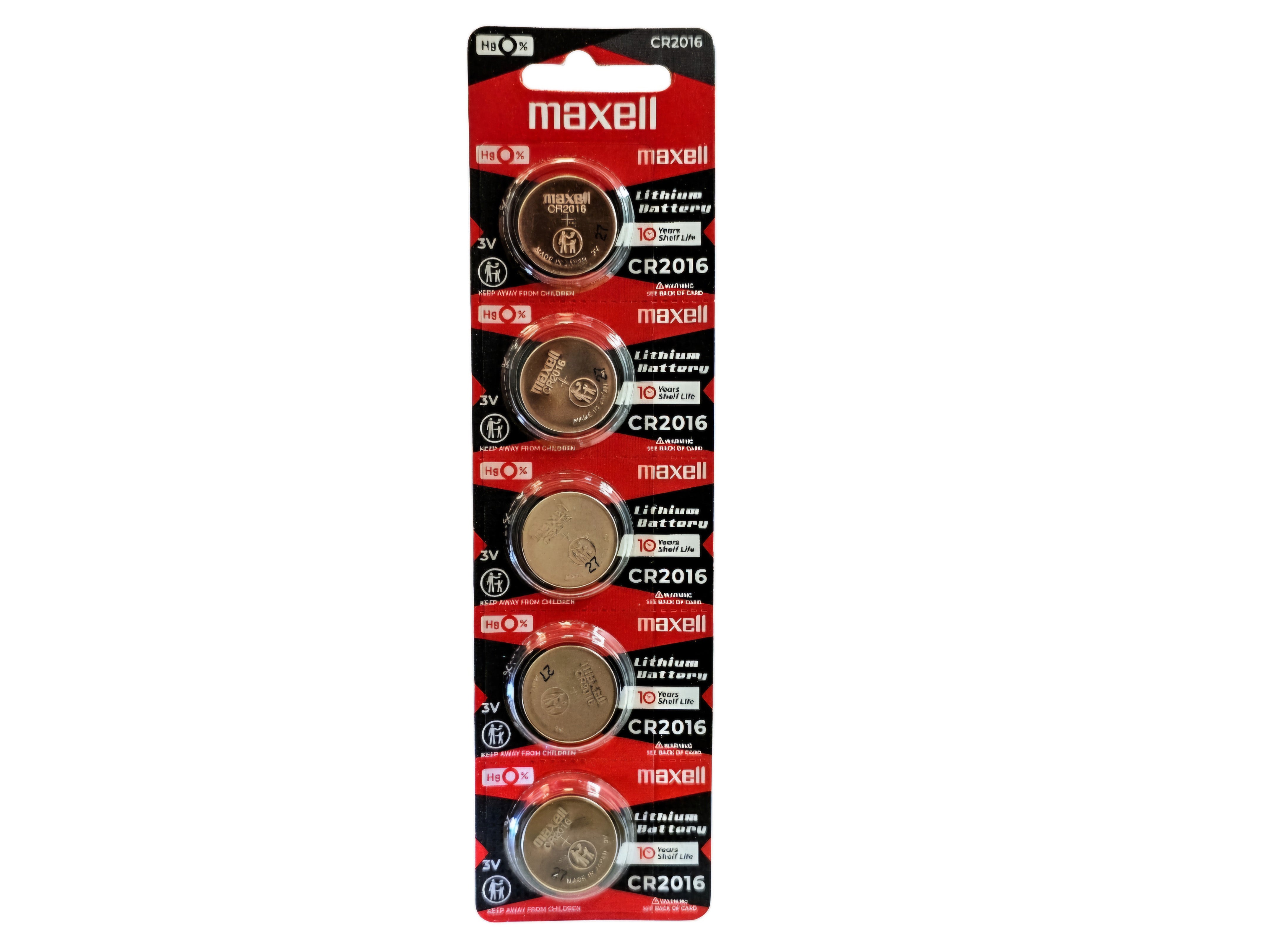 Maxell CR2016 - 5 batteries (B5 x 1)