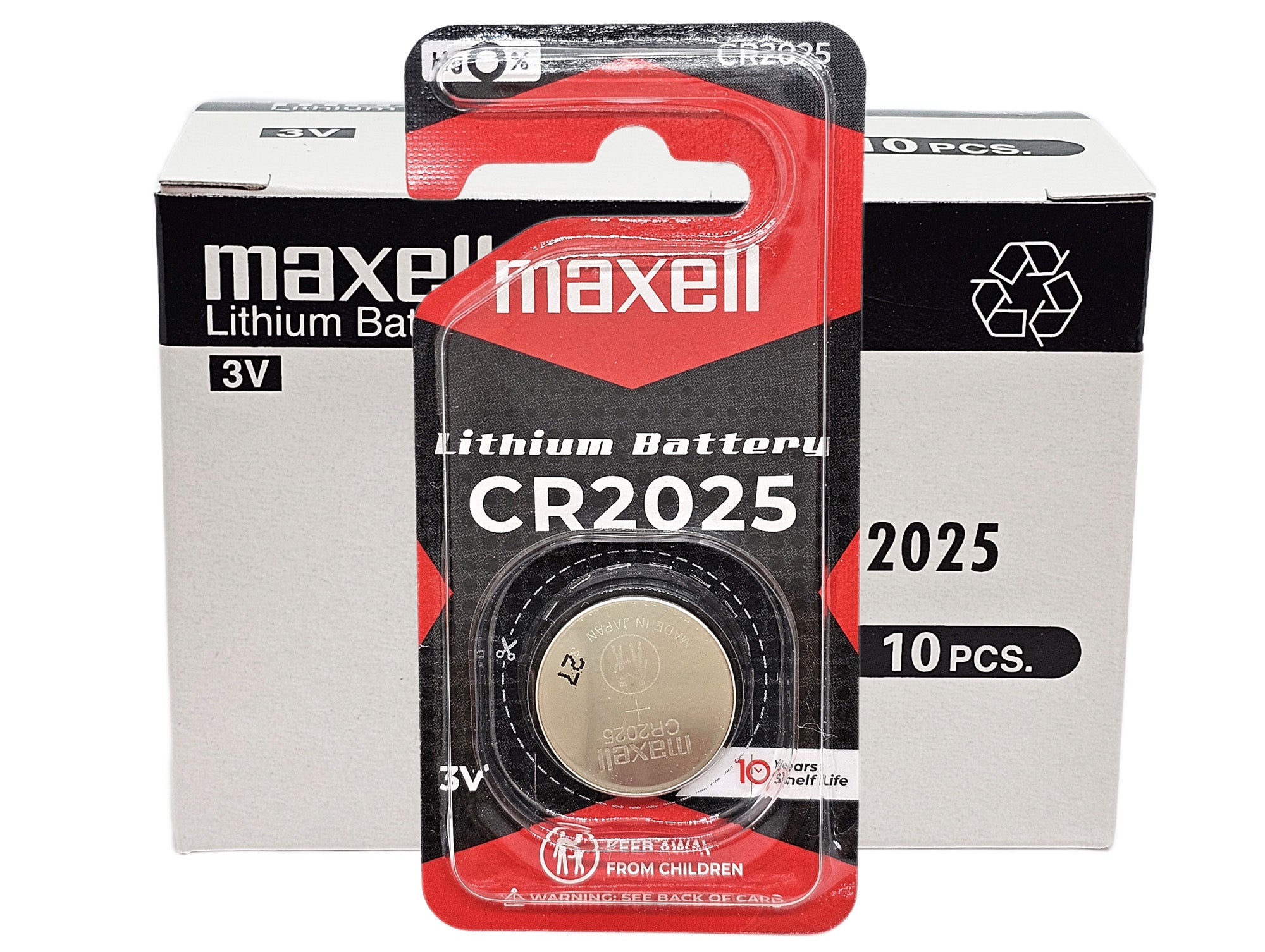 Maxell CR2025 3V Lithium Coin Battery - 10 Pack (B1 x 10)