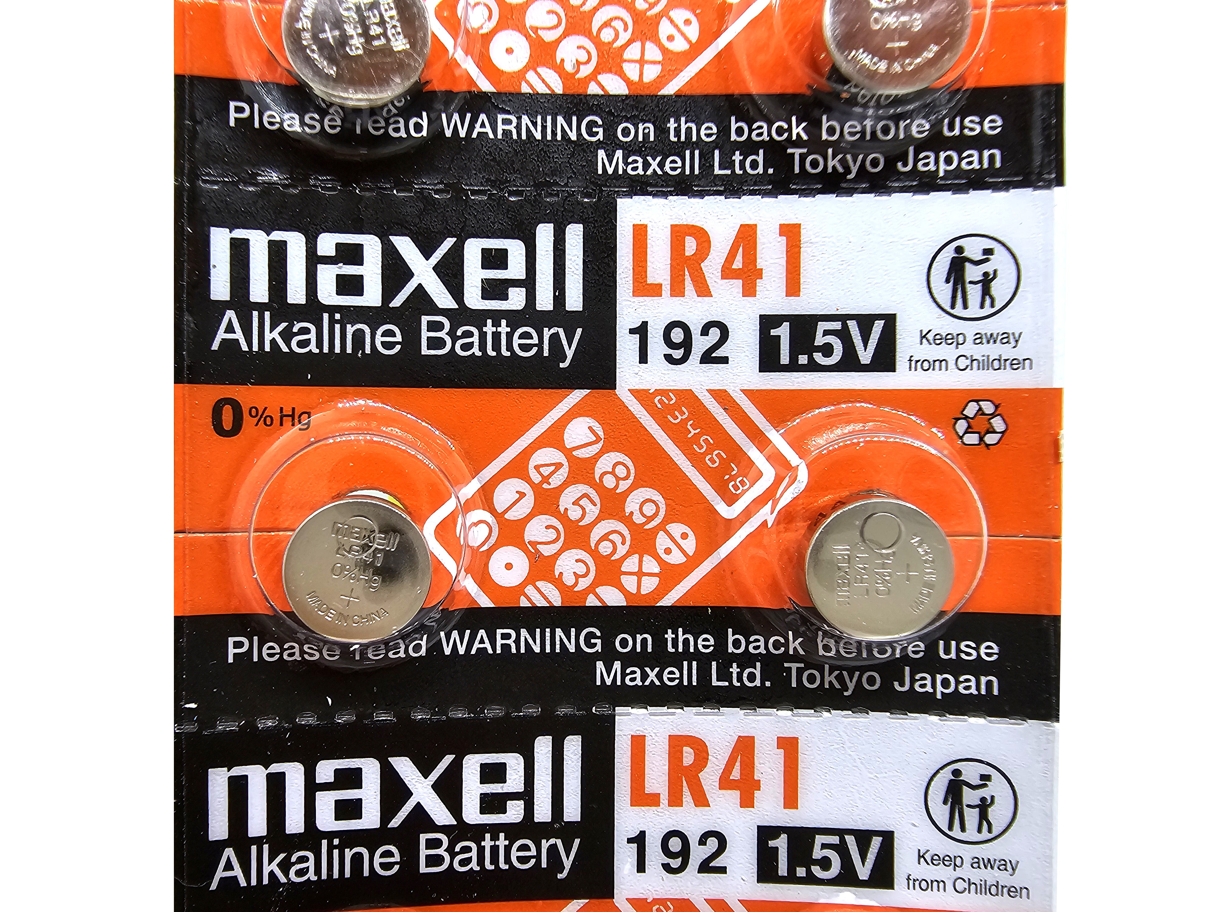 Maxell LR41 (192, AG3) 1.5V Alkaline batteries