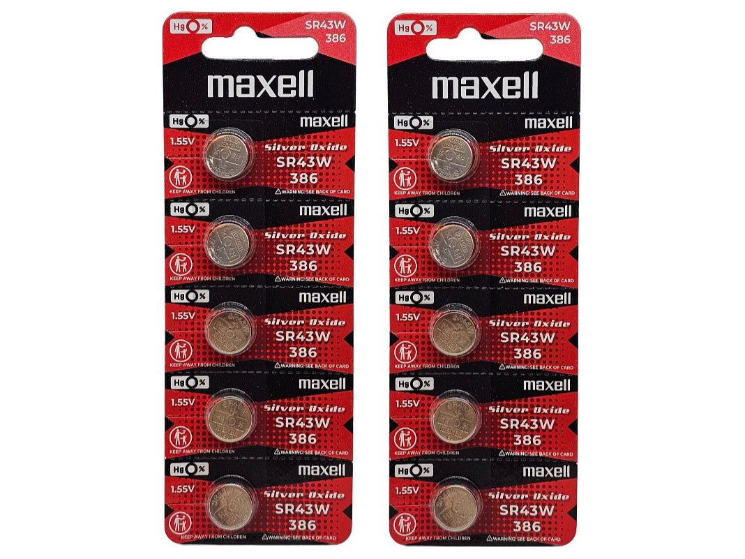 Maxell SR43W (386) Silver Oxide watch battery