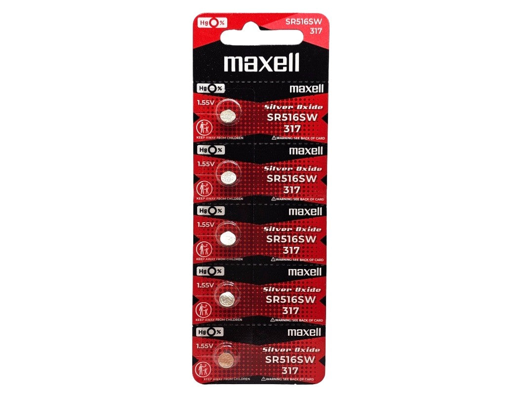 Maxell SR516SW (317) silver oxide watch battery