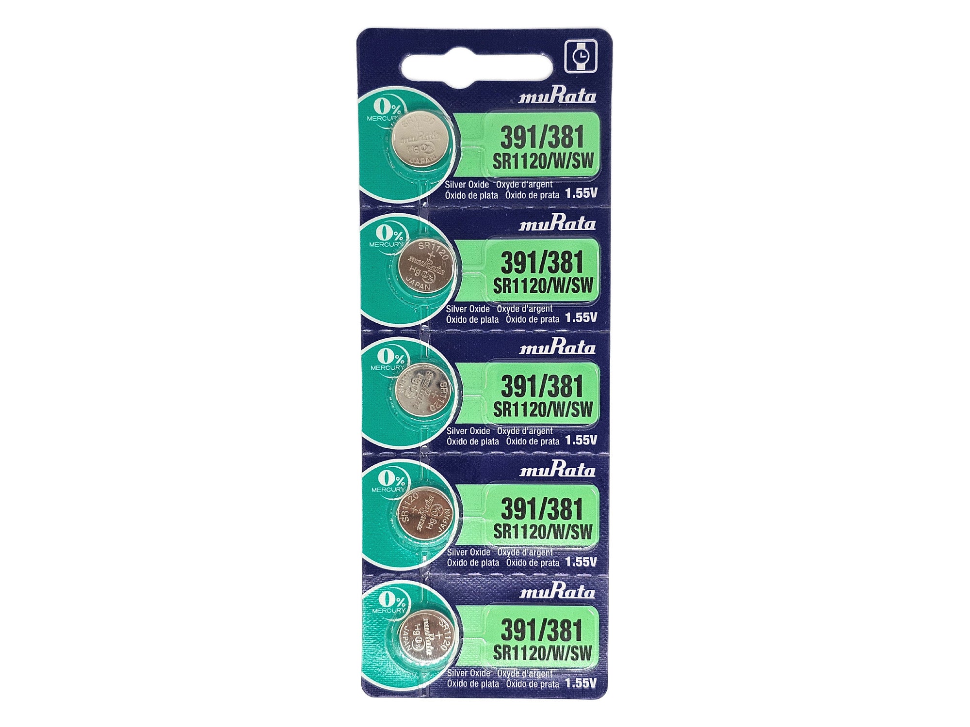 Murata SR1120W / SR1120SW (391 / 381) batteries - 5 Pack (Exp: Sep 2026)