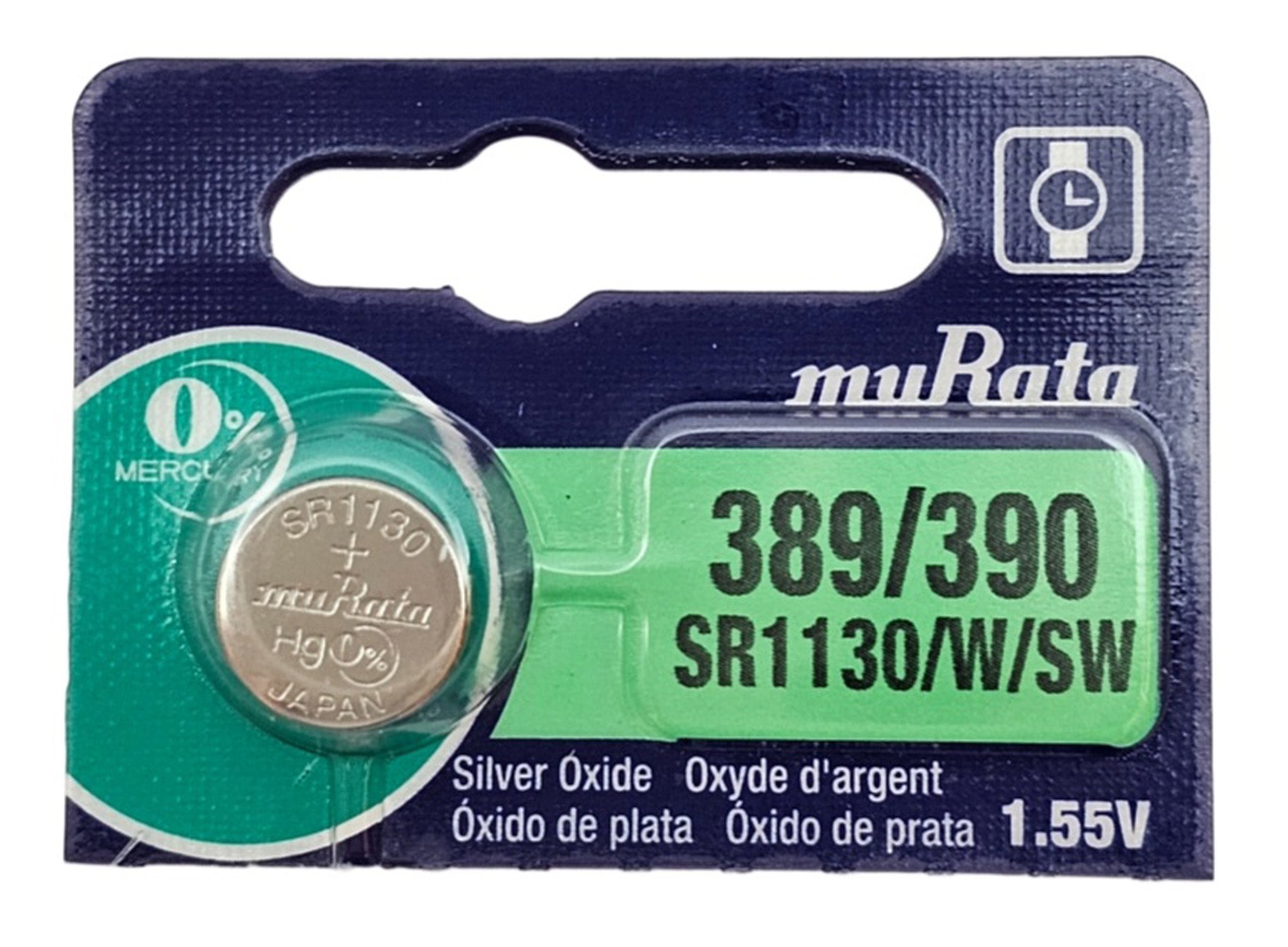 Murata SR1130W / SR1130SW (389 / 390) batteries - 1 Pack (Exp: Apr 2026)