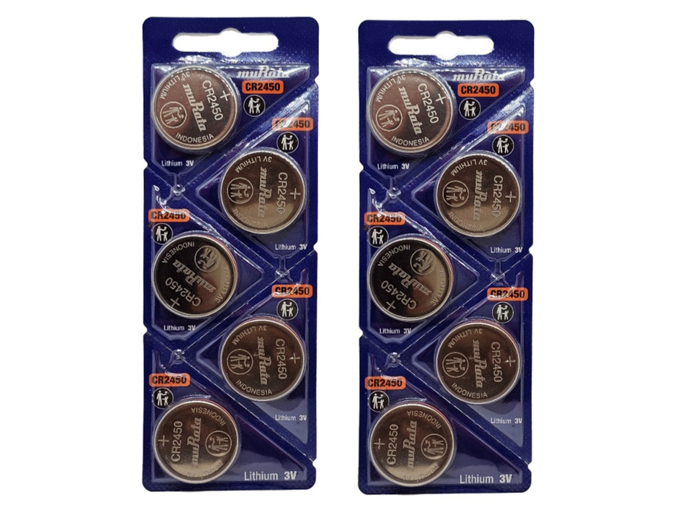 Murata CR2450 3V Lithium Coin Battery - 10 Pack (B5 x 2)