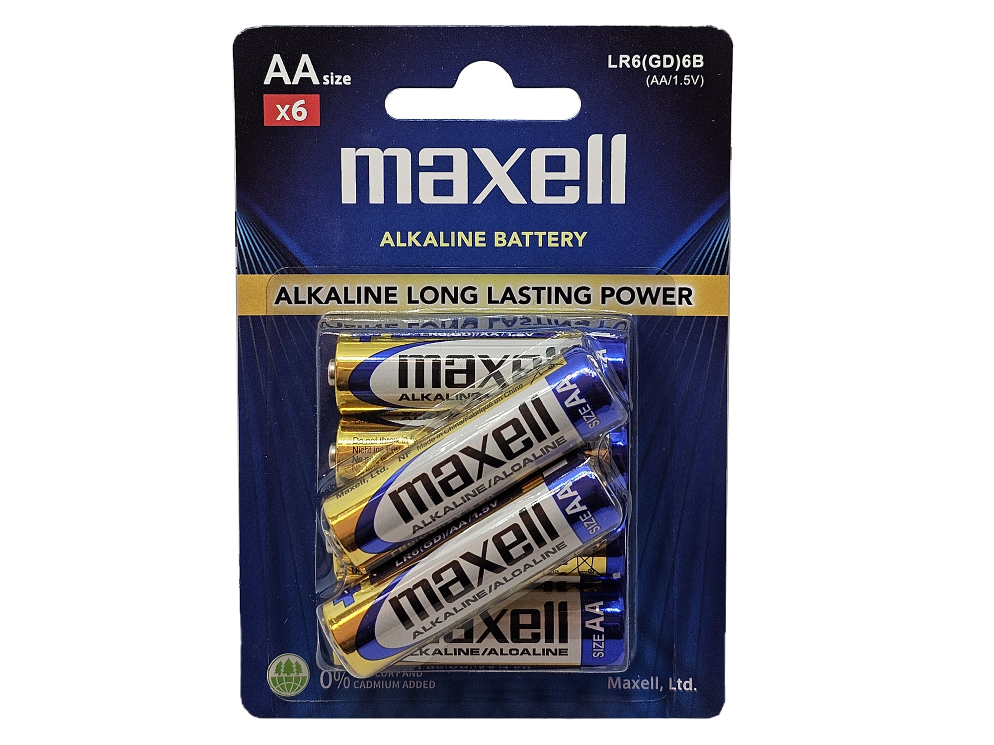 Maxell AA (LR6) GD Alkaline Batteries (Pack of 6)