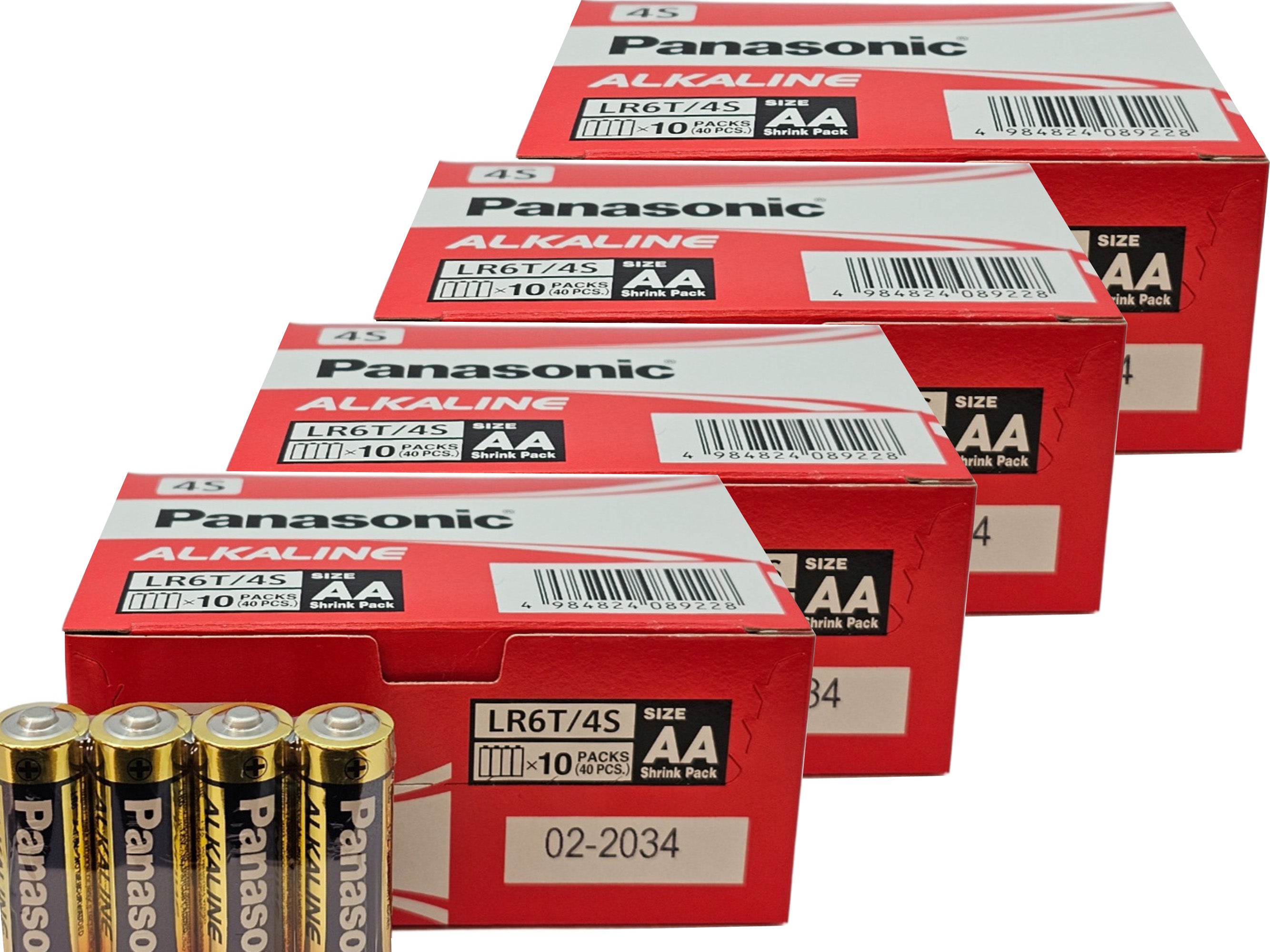Panasonic AA Alkaline 1.5V batteries - 160 Pack (4 Boxes), bulk