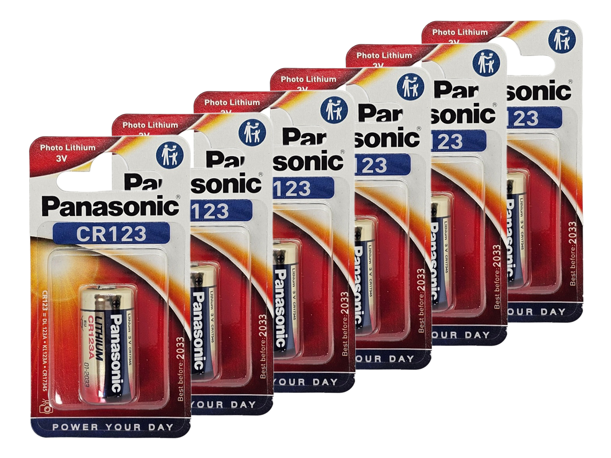Panasonic CR123 (CR123A) Photo Lithium 3V battery - 6 Pack