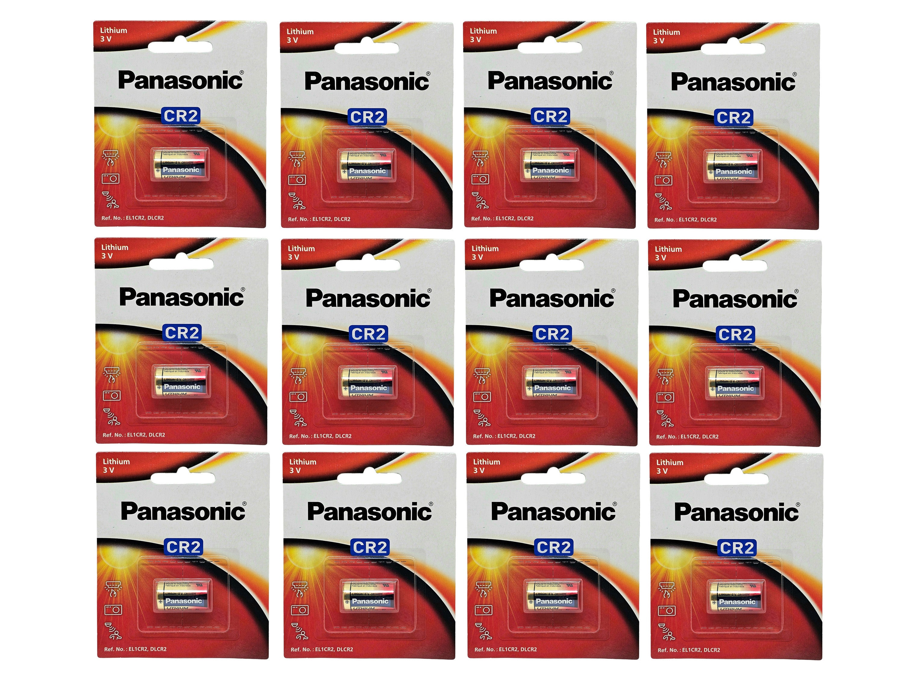 Panasonic CR2 3V Lithium Photo batteries - 12 Pack