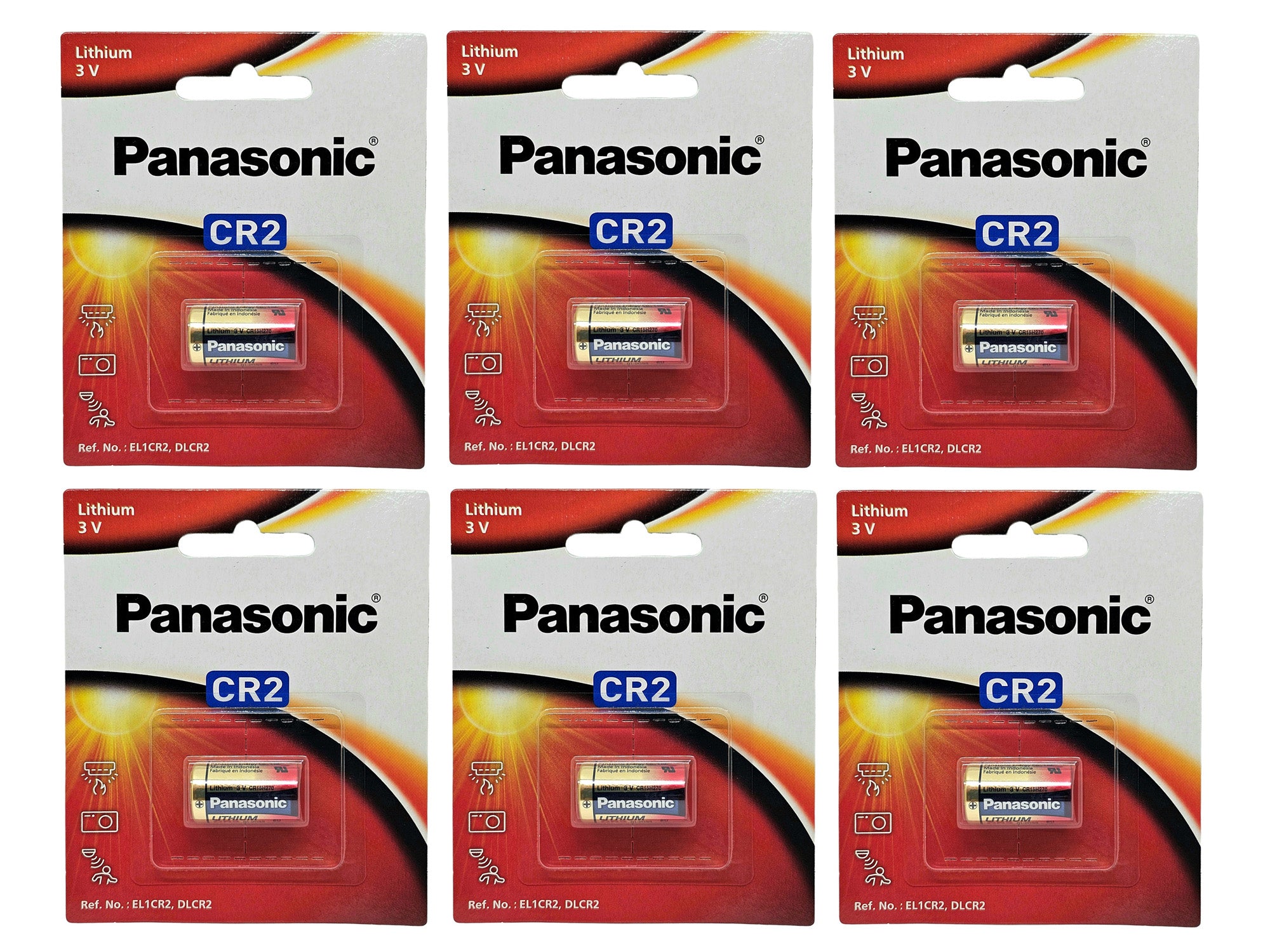 Panasonic CR2 3V Lithium Photo batteries - 6 Pack