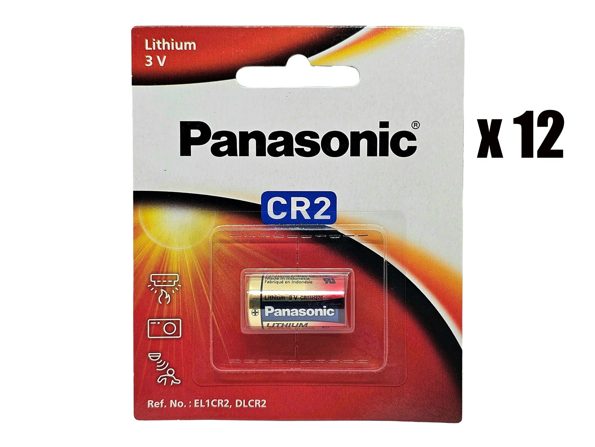 Panasonic CR2 3V Lithium Photo batteries - 12 Pack