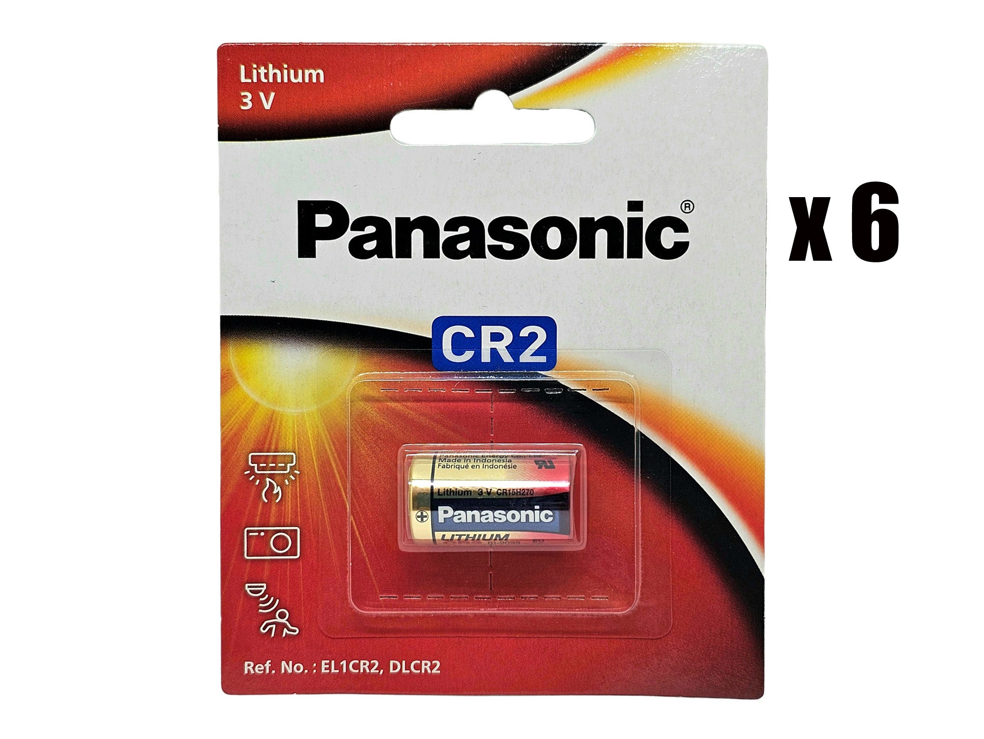 Panasonic CR2 3V Lithium Photo batteries - 6 Pack