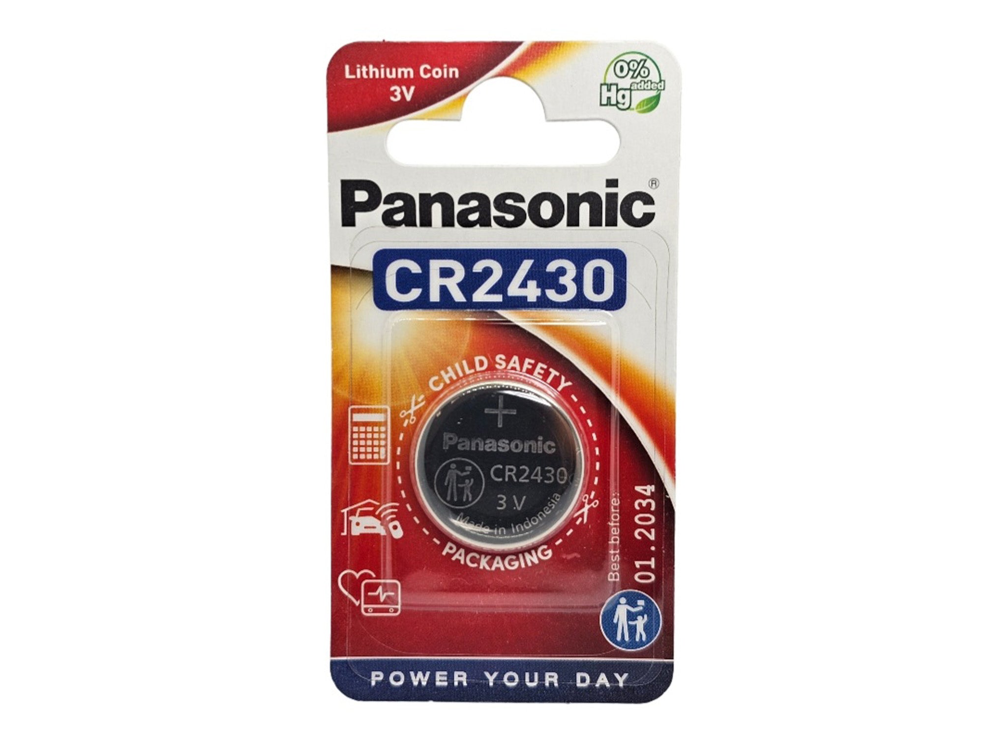 Panasonic CR2430 3V Lithium Coin Battery - 1 Pack