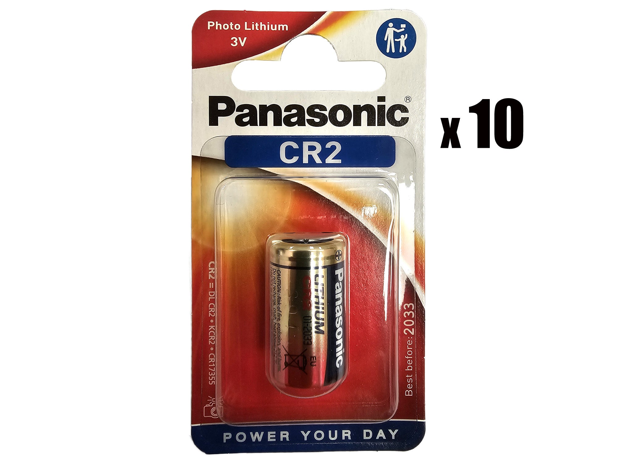 Panasonic CR2 3V Lithium Photo batteries - 10 Pack