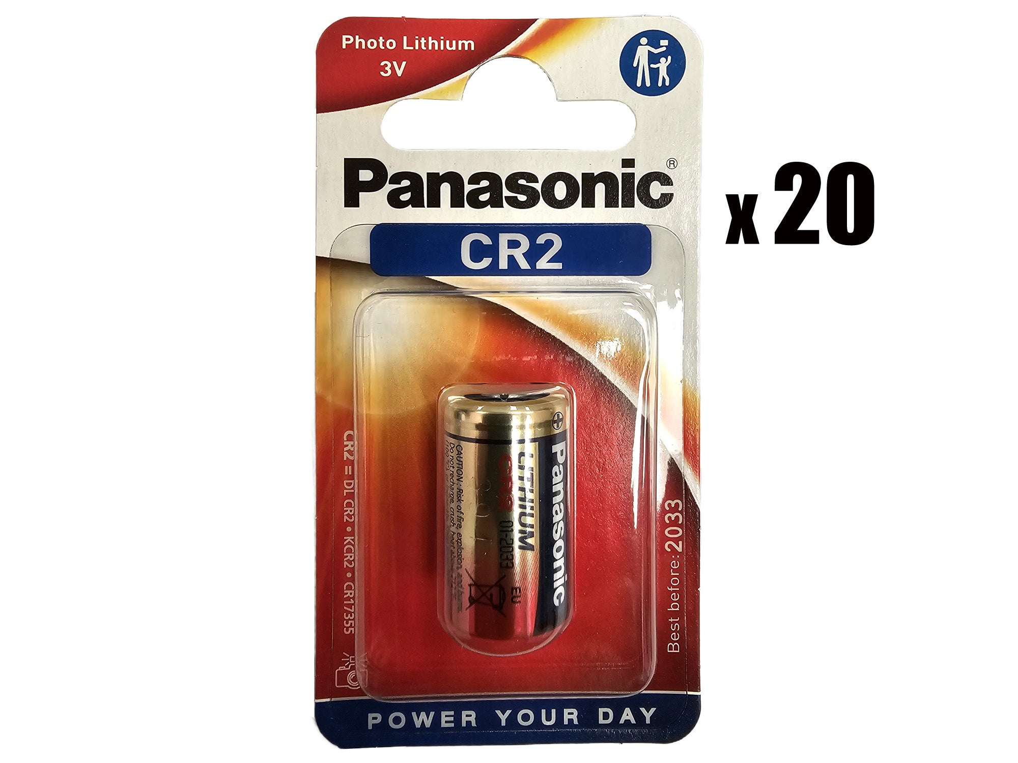 Panasonic CR2 3V Lithium Photo batteries - 20 Pack