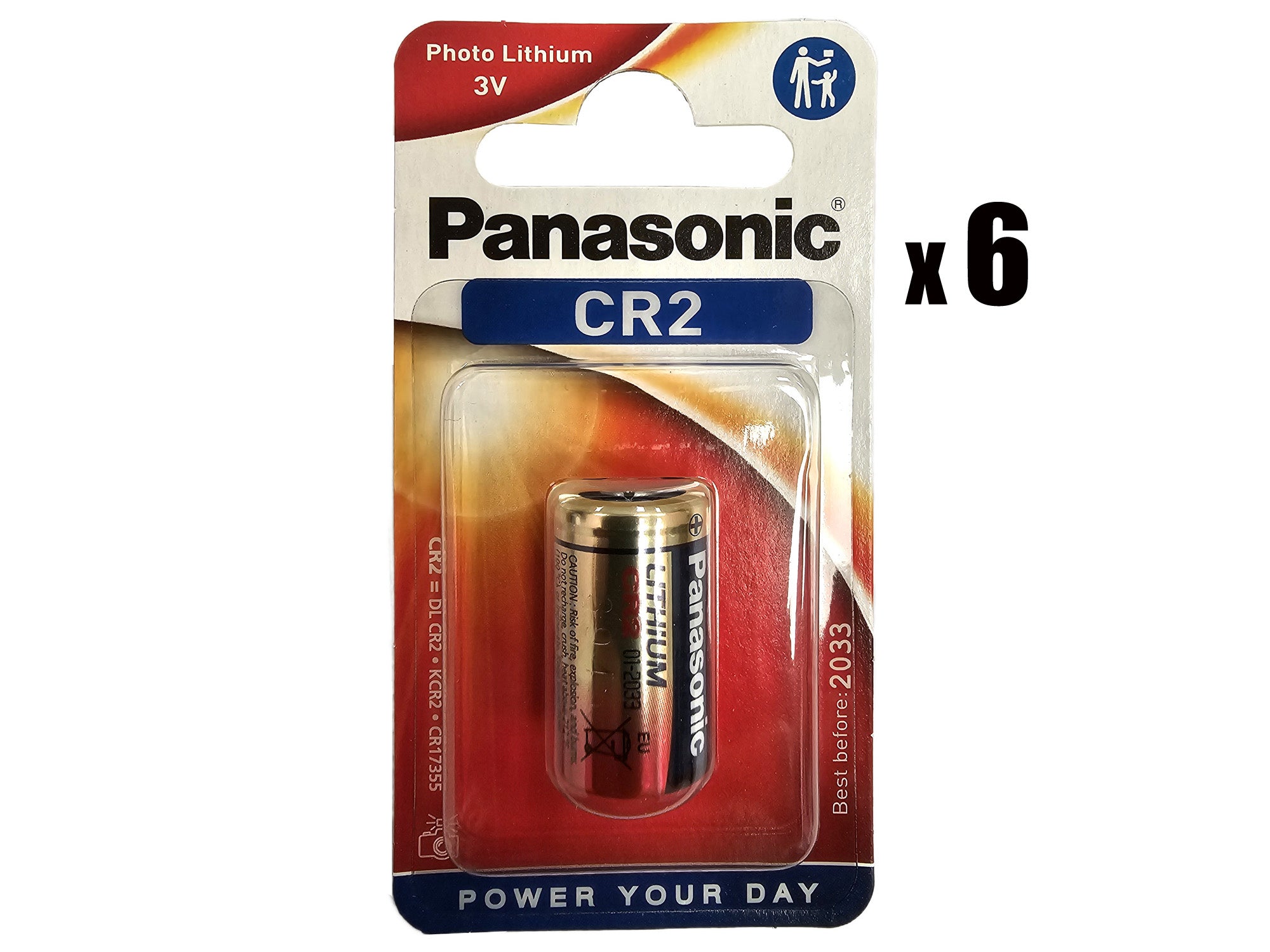 Panasonic CR2 3V Lithium Photo Camera Battery - 6 Pack