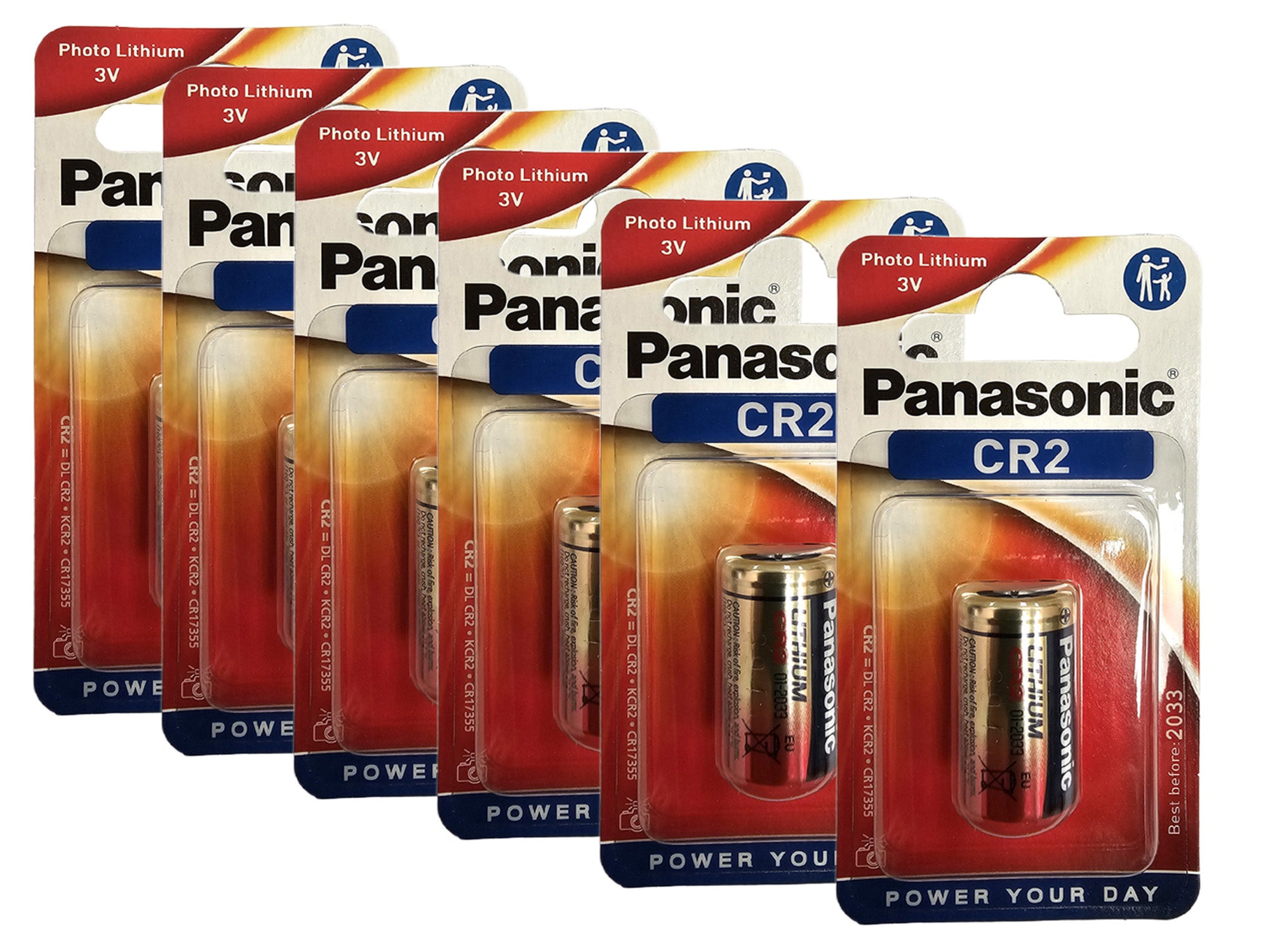 Panasonic CR2 3V Lithium Photo Camera Battery - 6 Pack