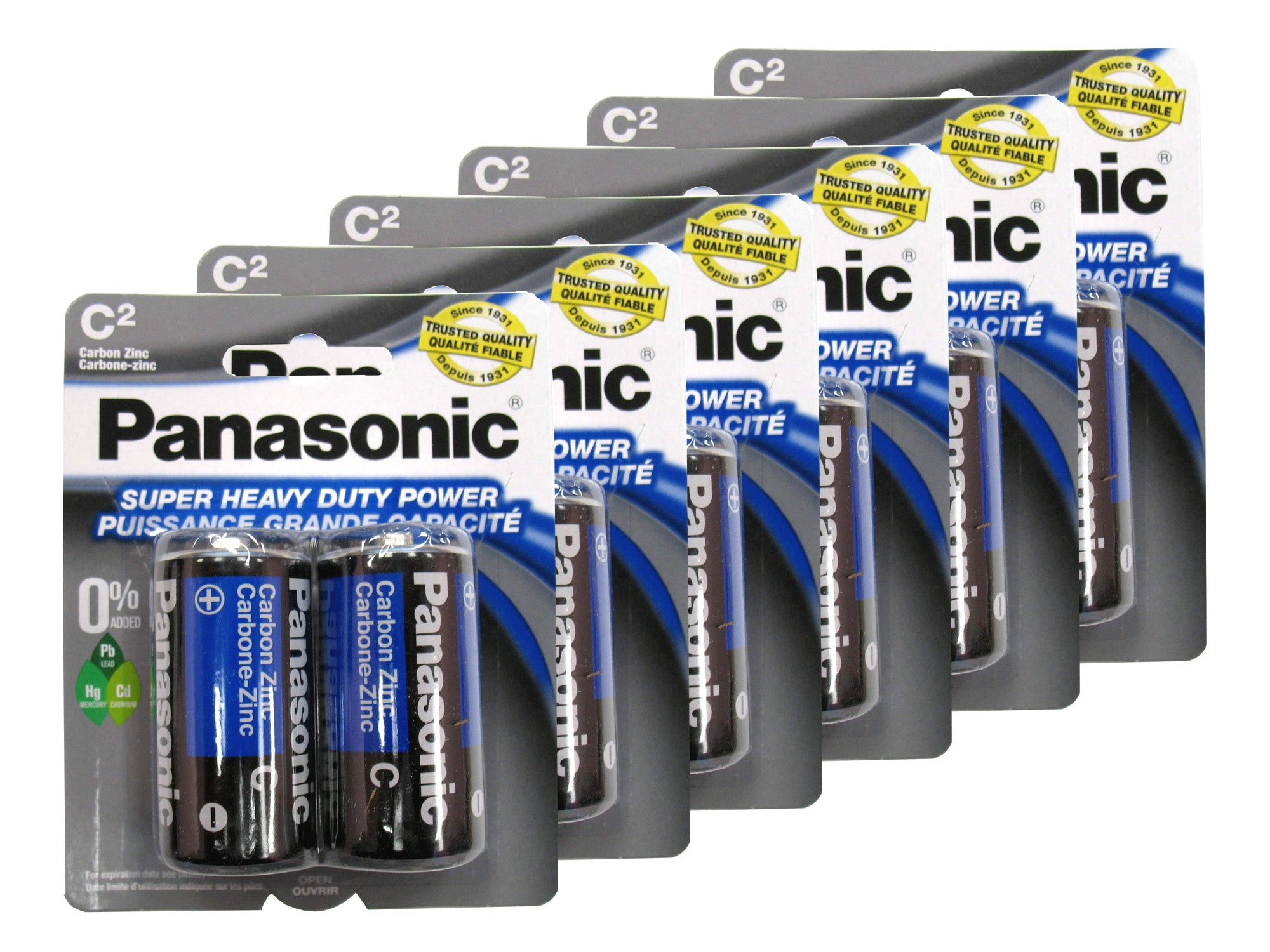 Panasonic C size (R14) SHD Carbon Zinc Batteries - 12 Pack (C2 x 6)
