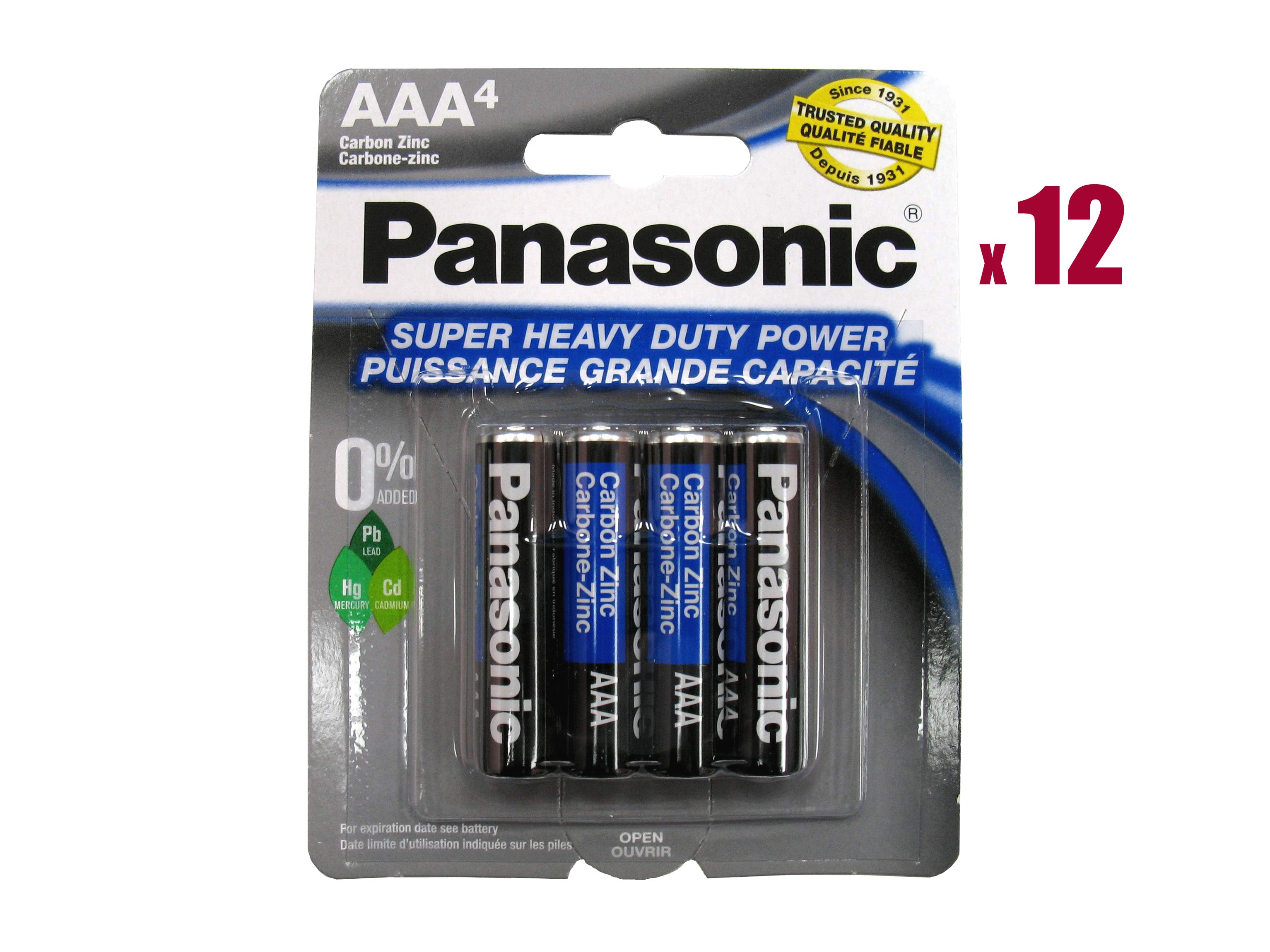 Panasonic AAA Super Heavy Duty Batteries - 48 Pack (AAA4 x 12)