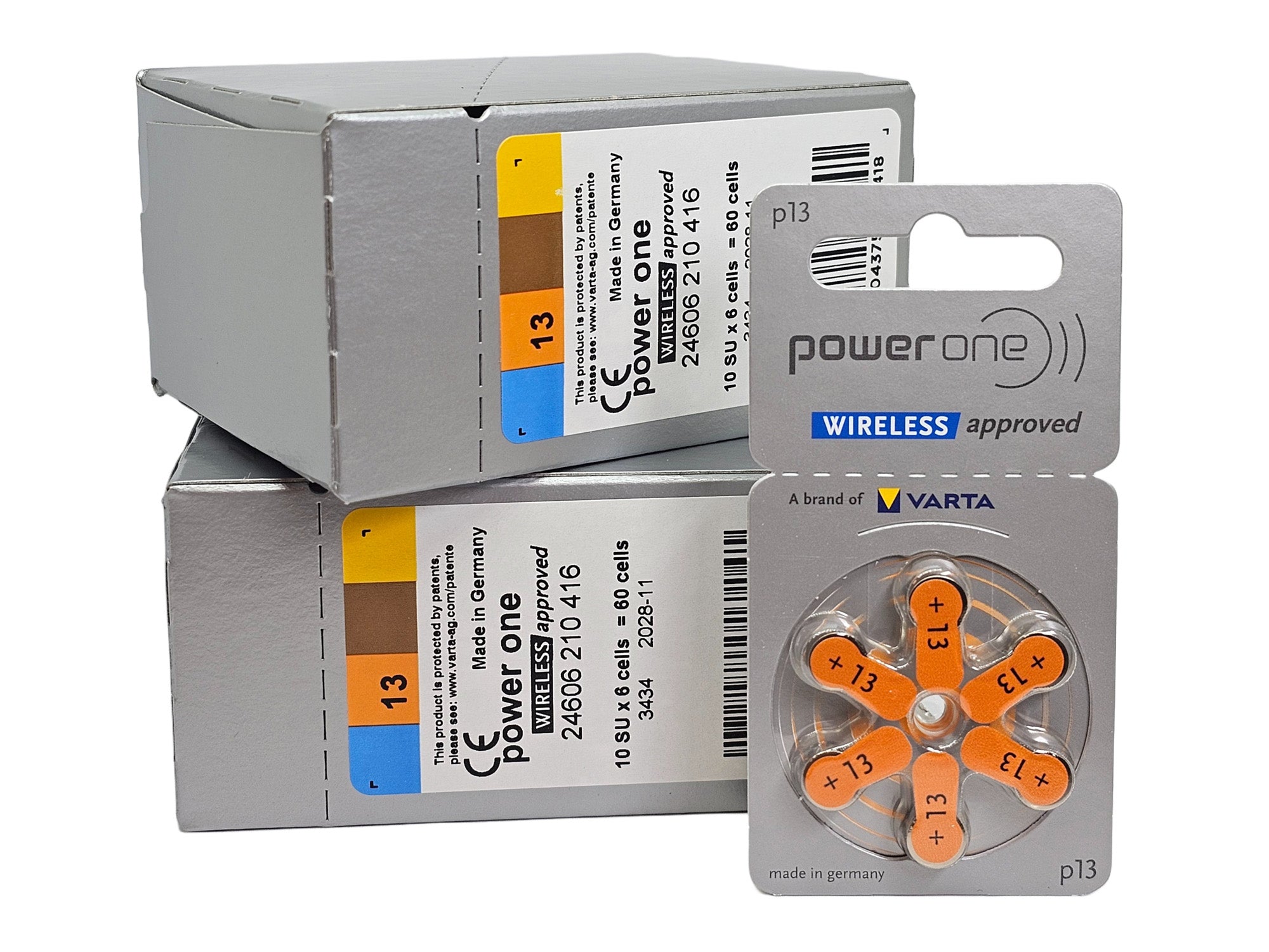Powerone P13 (PR48, size 13) Hearing Aid Batteries - 120 Pack (2 box)