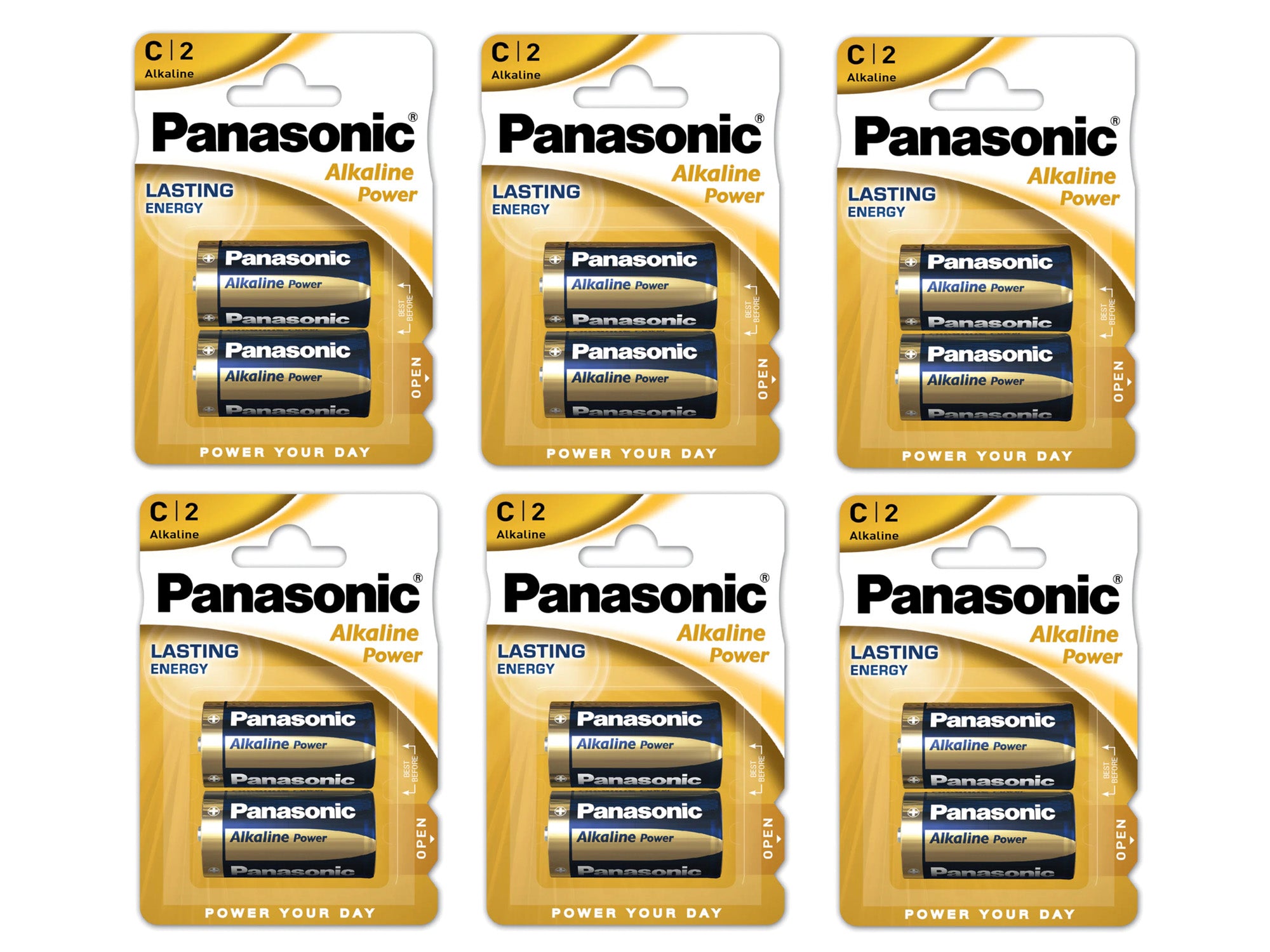 Panasonic C size (LR14) Alkaline Power Batteries - 12 Pack (C2 x 6)