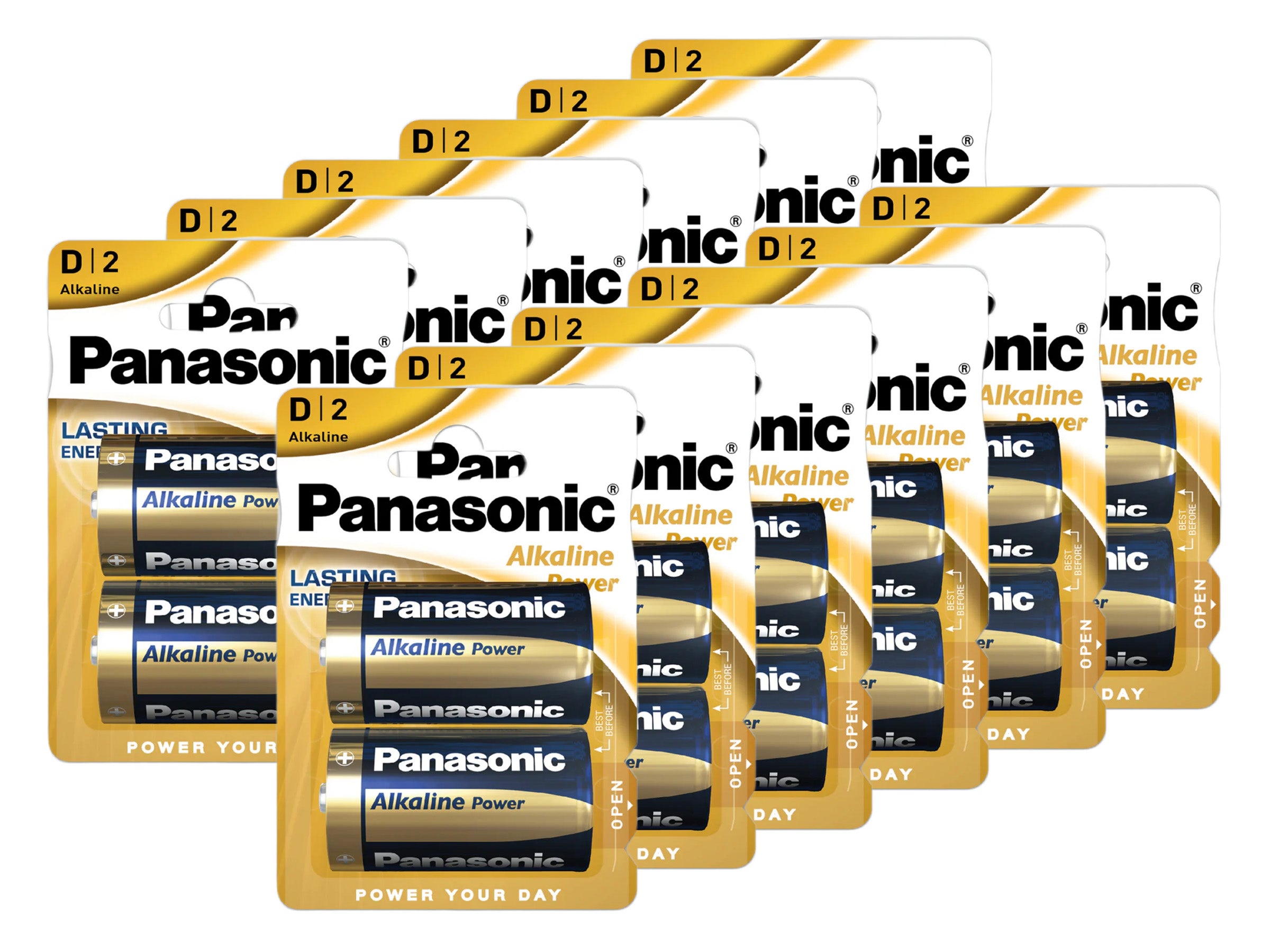 Panasonic D size (LR20) Alkaline Power Batteries - 24 Pack (D2 x 12)