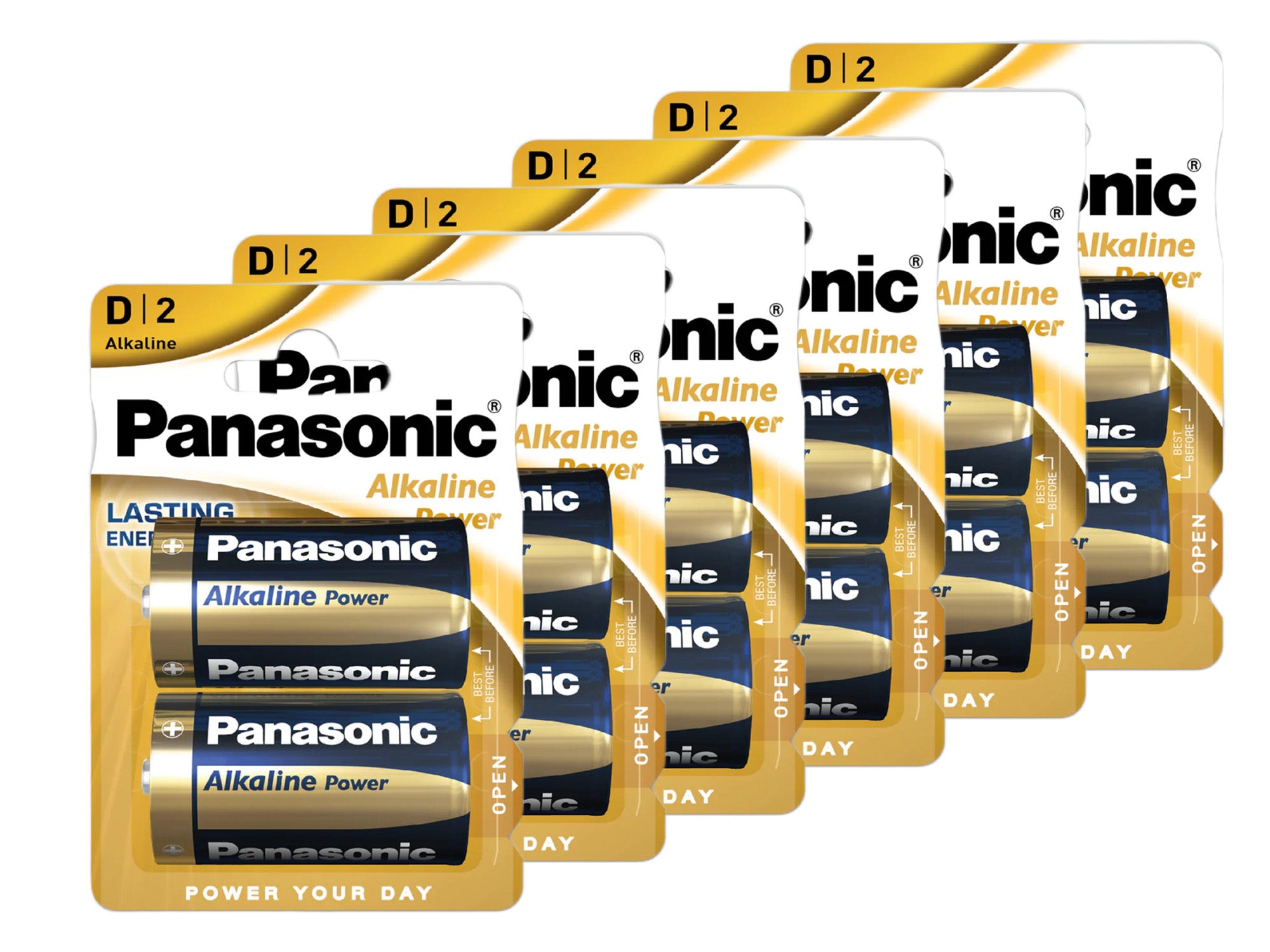 Panasonic D size (LR20) Alkaline Power - 12 batteries (D2 x 6)