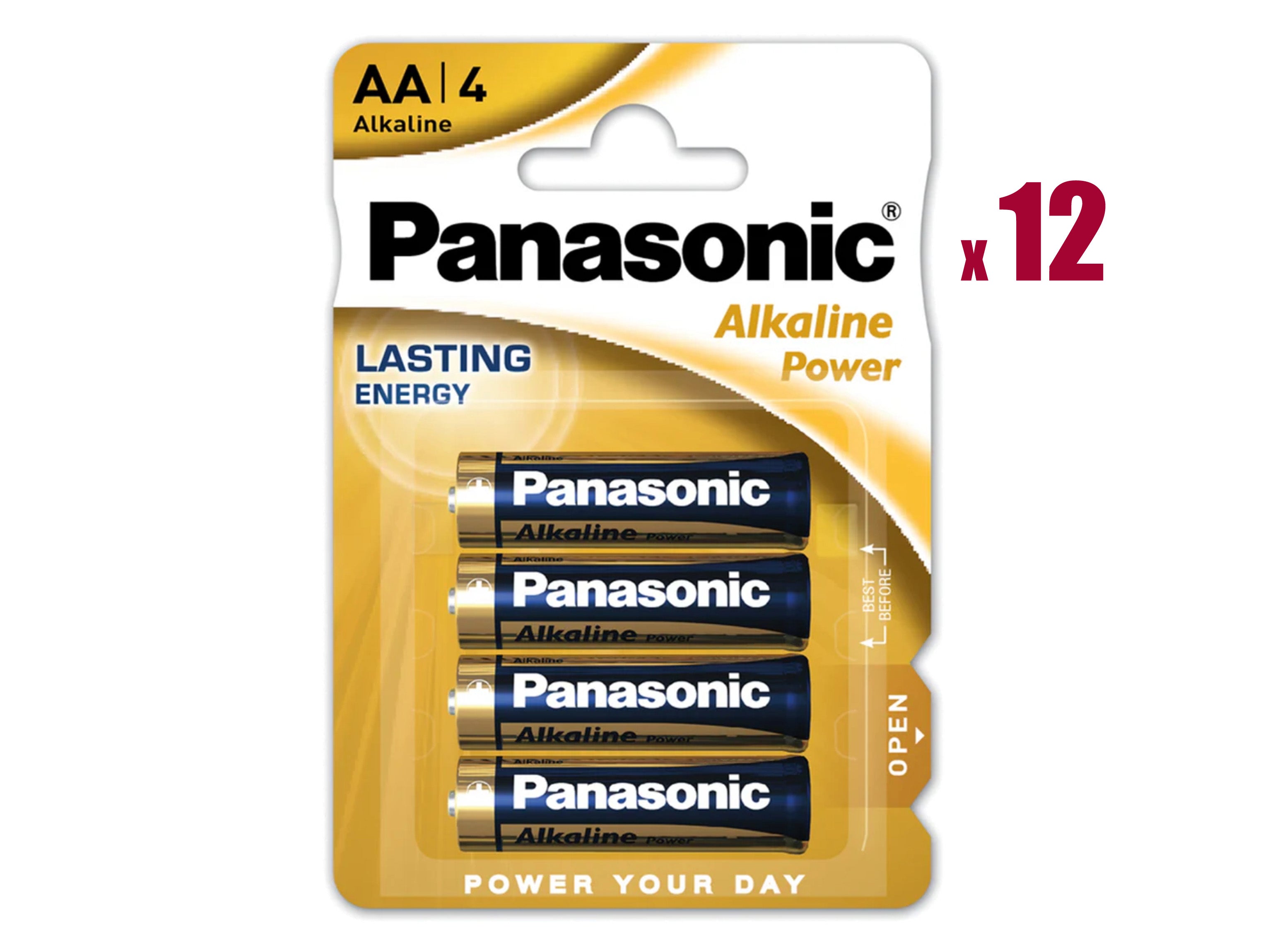 Panasonic AA (LR6) Alkaline Power Batteries - 48 Pack (AA4 x 12)