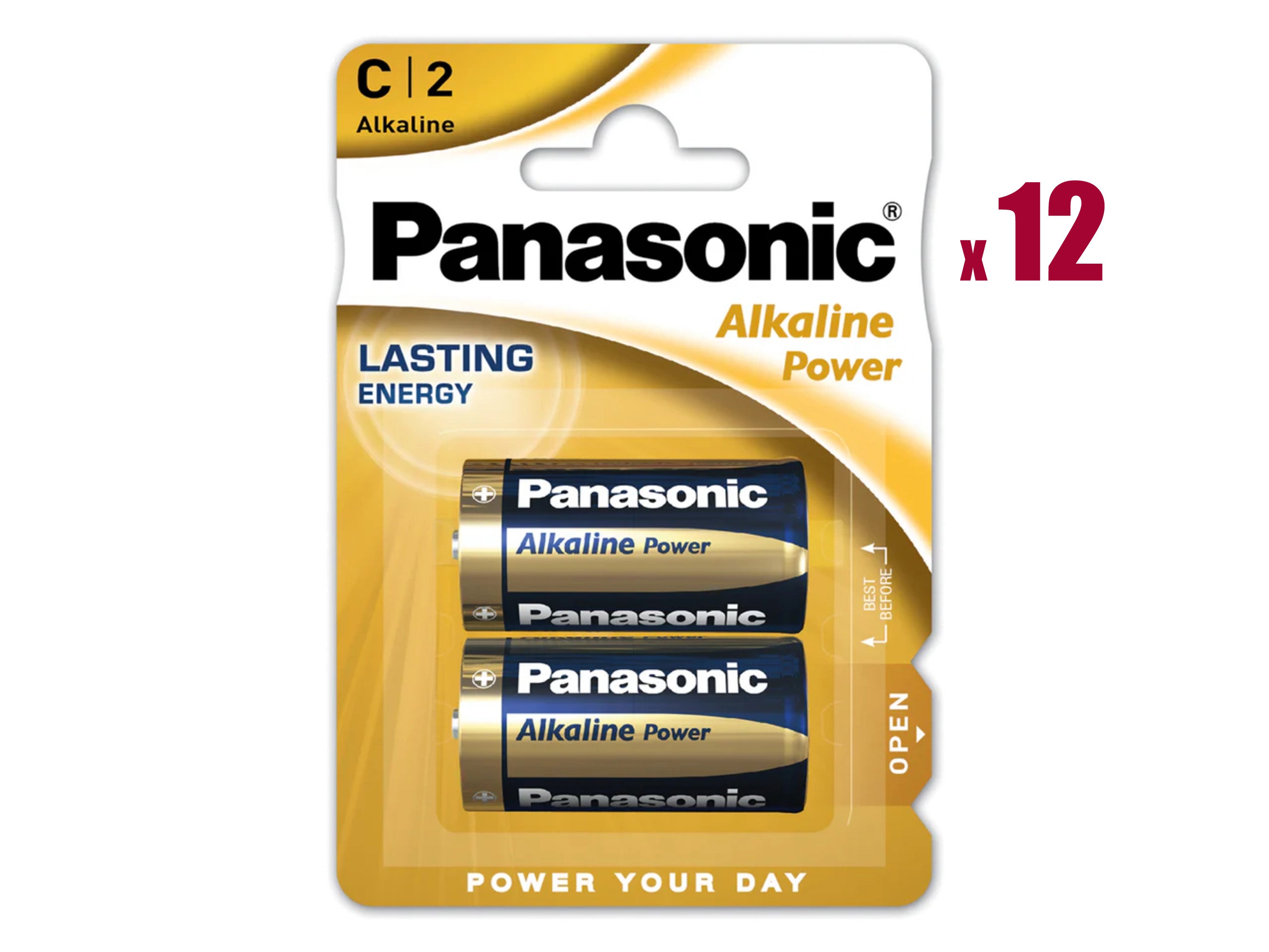 Panasonic Alkaline C size (LR14) 1.5V - 24 Batteries (C2 x 12)