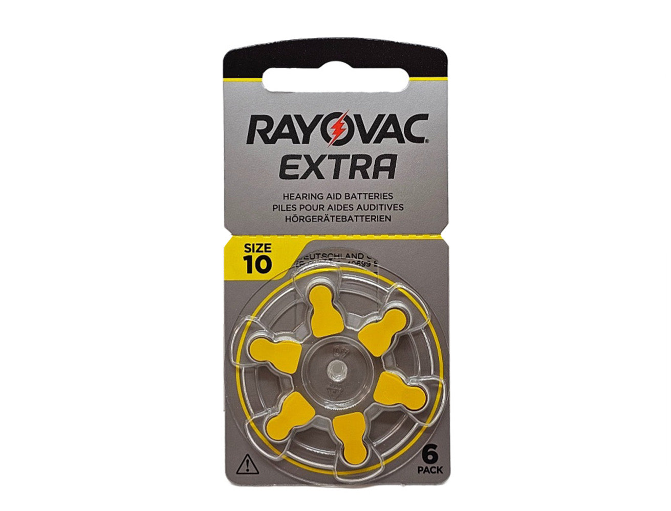 Rayovac Extra P10 (PR70, size 10) Zinc Air Hearing Aid - 30 batteries (BP6 x 5)