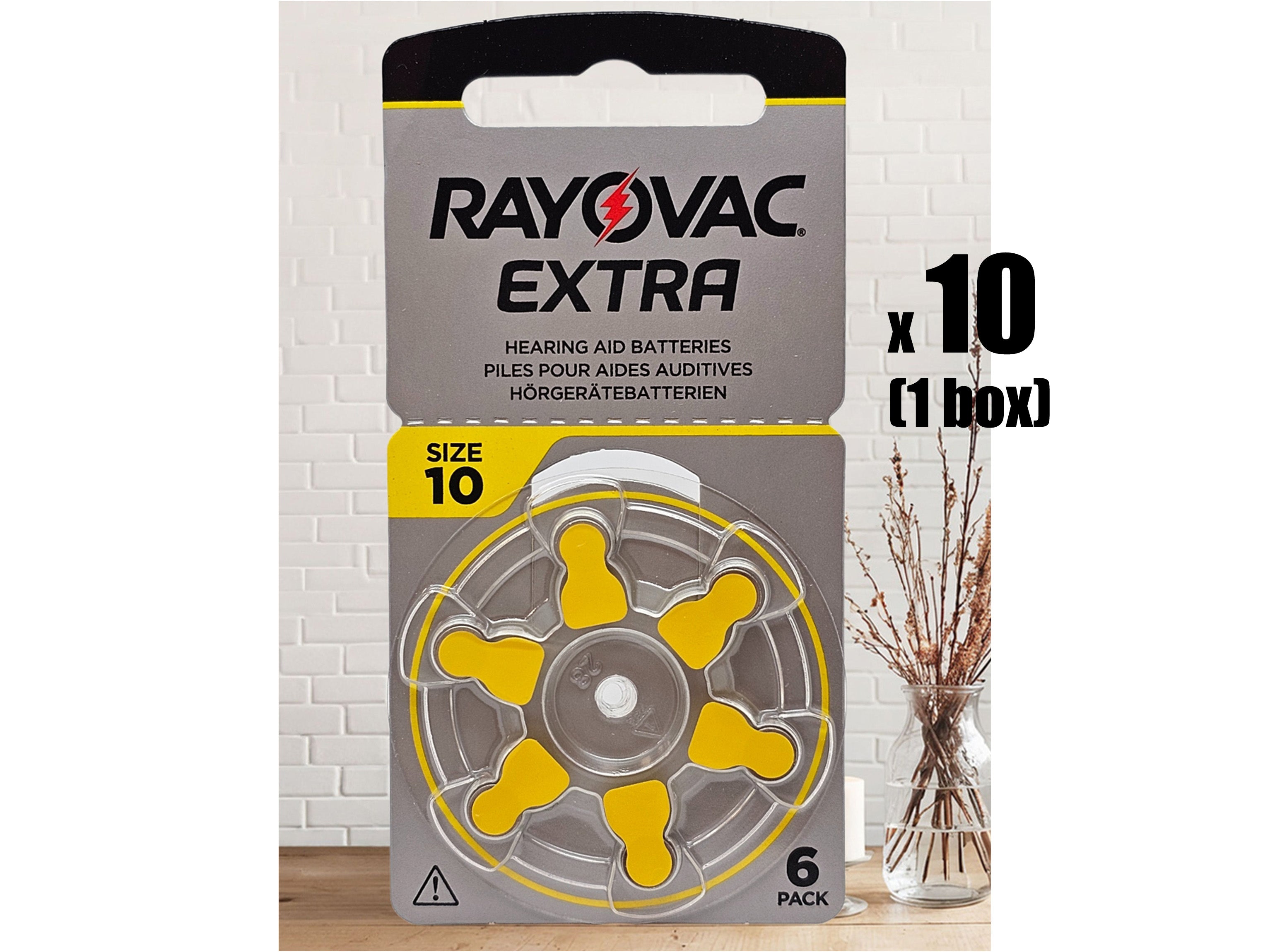 Rayovac Extra P10 (PR70, size 10) Zinc Air Hearing Aid - 60 batteries (1 box)