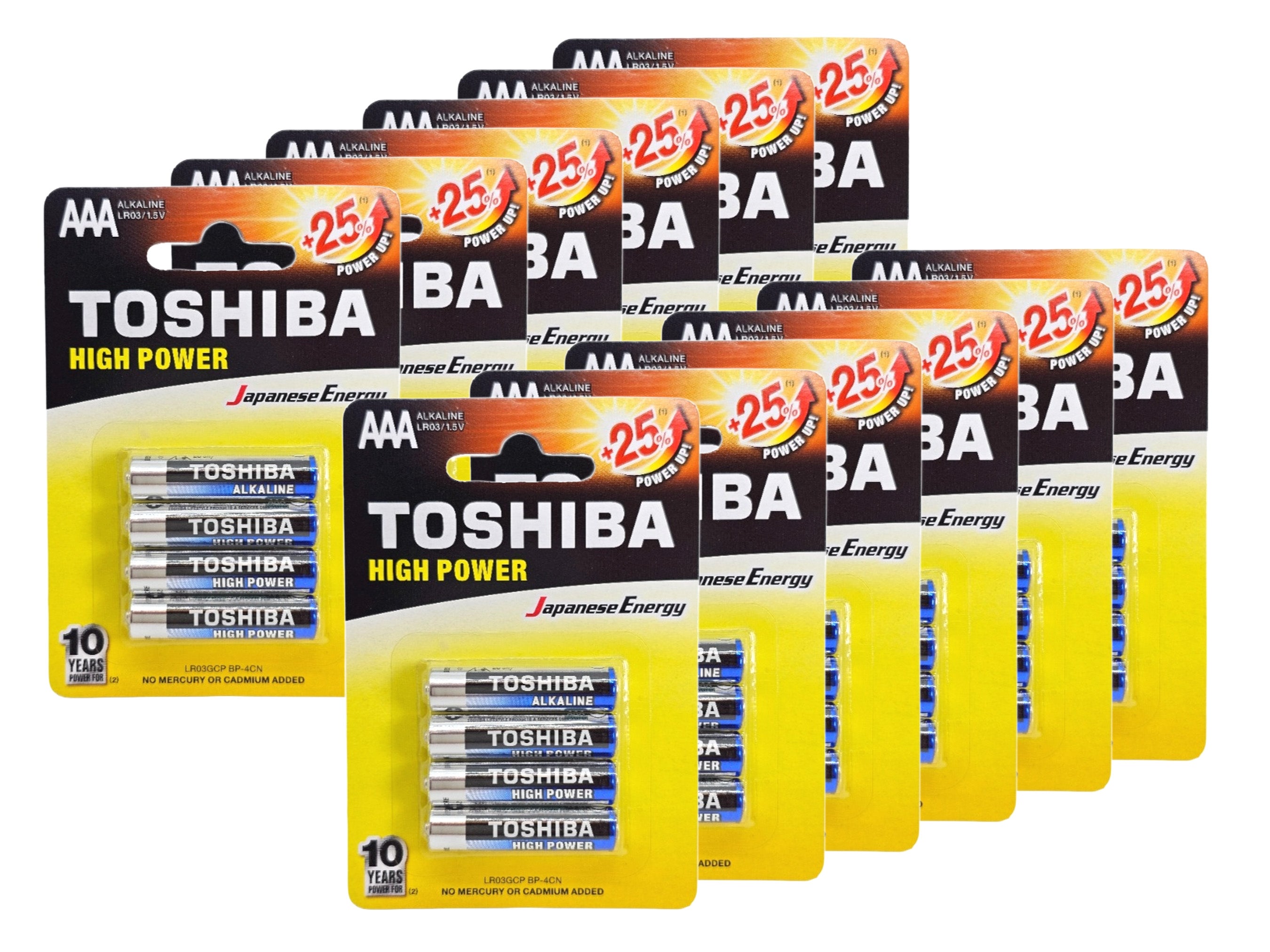 Toshiba AAA (LR03) High Power Alkaline Batteries - 48 Pack (AAA4 x 12)